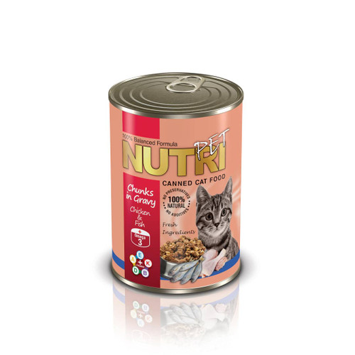 کنسرو غذای گربه - نوتری پت - مرغ و ماهی - وزن 425 گرم
