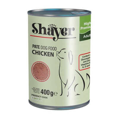 کنسرو غذای سگ - شایر- طعم مرغ - Chicken - وزن 400 گرم 