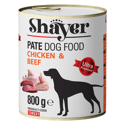 کنسرو غذای سگ - شایر- طعم گوشت و مرغ -   Chicken & Beef - وزن 800 گرم 