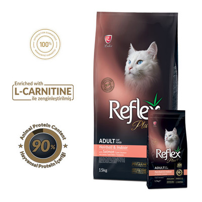 غذای خشک گربه - رفلکس پلاس - Reflex - گربه بالغ - هربال و ایندور - با طعم سالمون - 1.5 کیلوگرم 